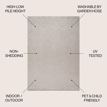 Ararat High-low Pile Moroccan Diamond Modern Indoor/outdoor Area Rug